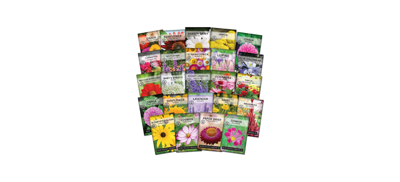 Sow Right Seeds Large Flower Farm Seed Collection (24 Packets)