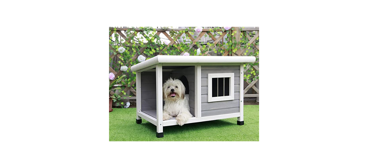 Petsfit Outdoor Wooden Dog House for Small Dogs,