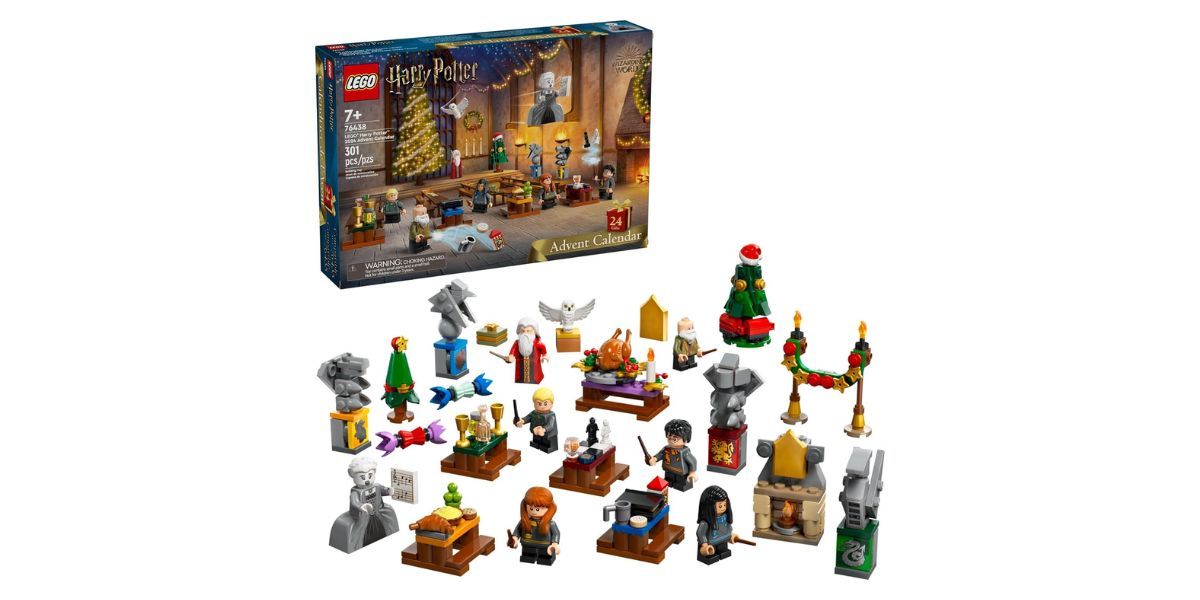 LEGO Harry Potter 2024 Advent Calendar with minifigures shown