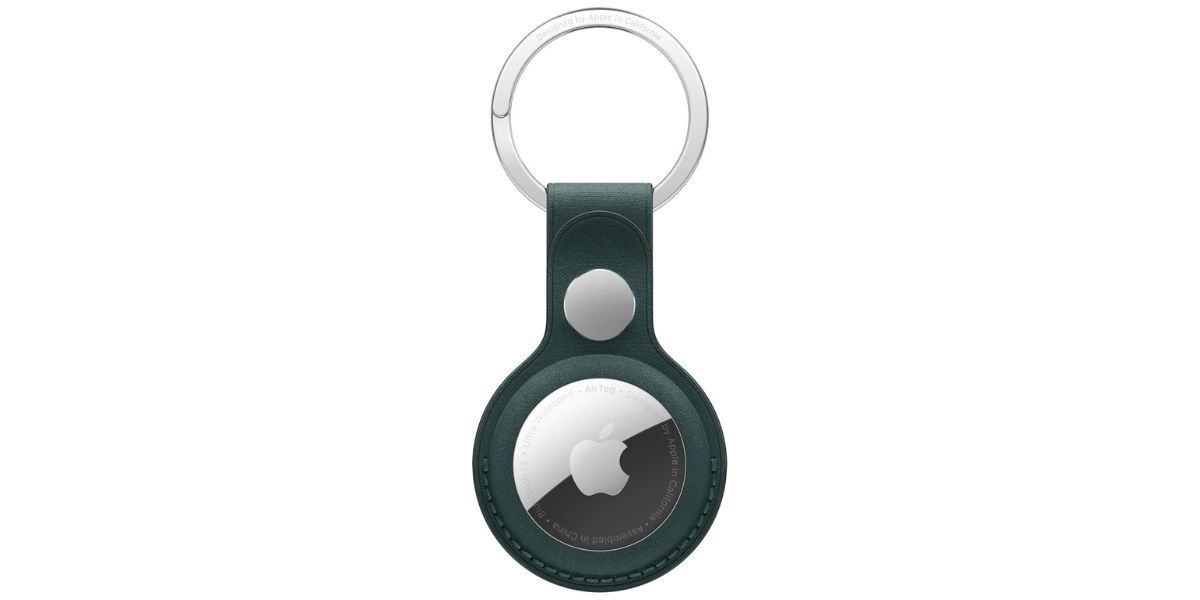 green apple airtag key ring