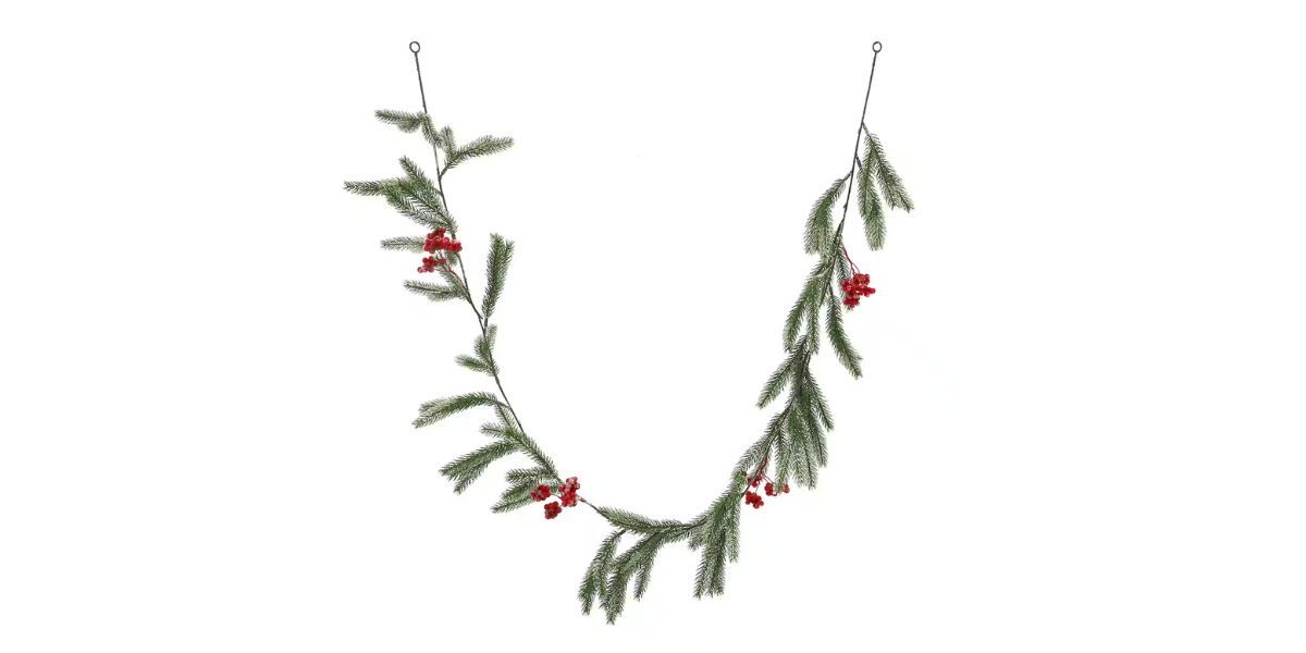 6ft. Light Flocked Pine & Red Berry Garland by Ashland