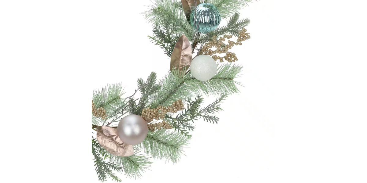 6ft. Pine, Champagne Berry & Ornament Garland by Ashland