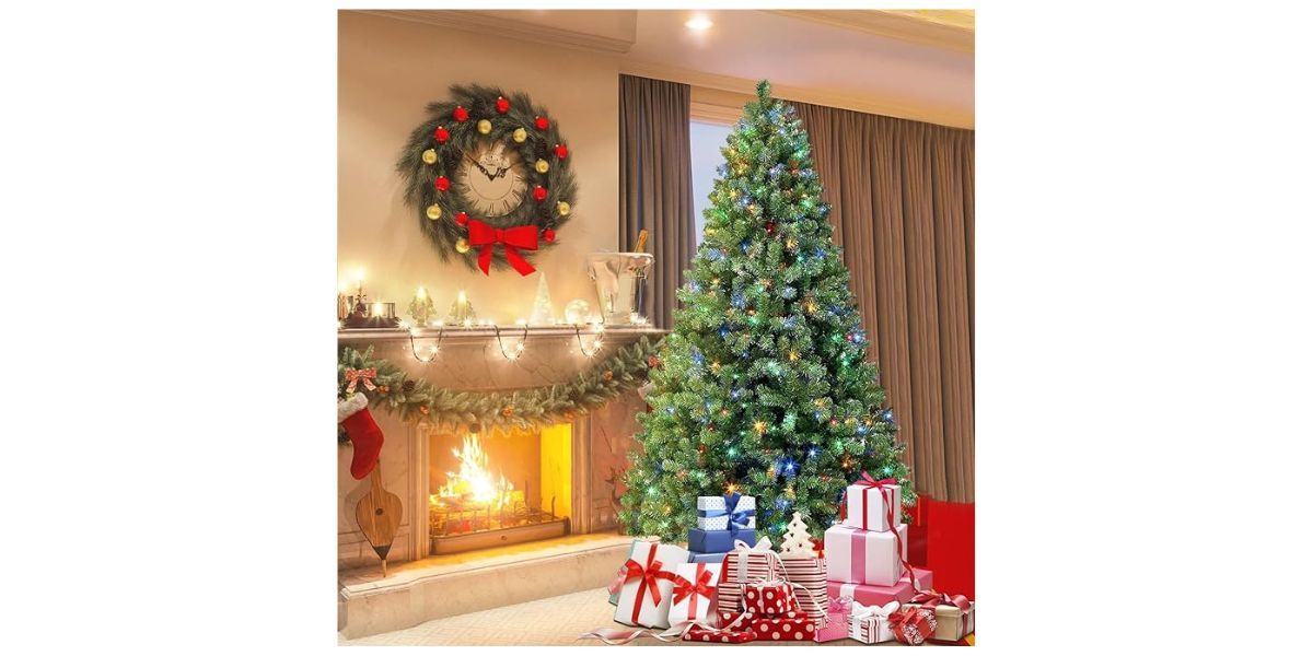 SHareconn 6ft Prelit Premium Artificial Hinged Christmas Tree 