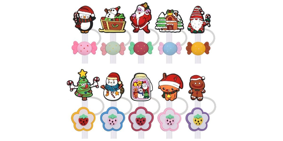 Kleeblatt Christmas Straw Covers Cap, 10pcs