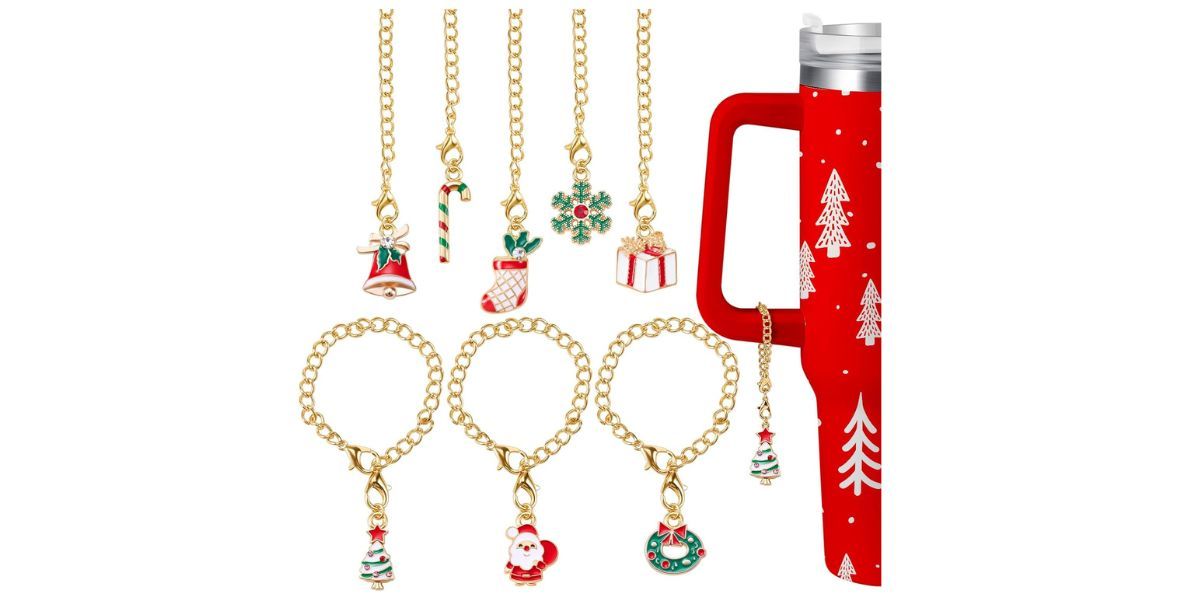  Landical 8-piece Christmas Cup Charms