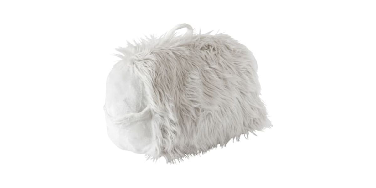 Faux Fur Wedge Pillow With Cellphone Pocket 