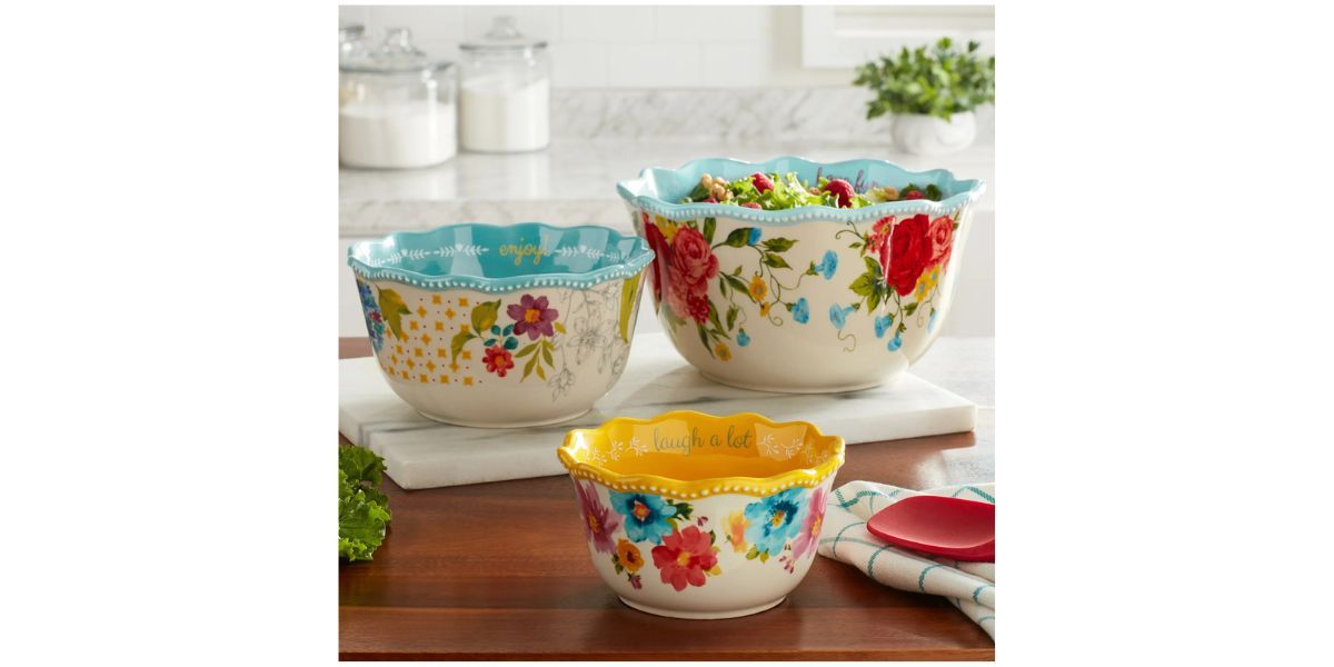 The Pioneer Woman Sweet Rose Sentiment Serving Bowls