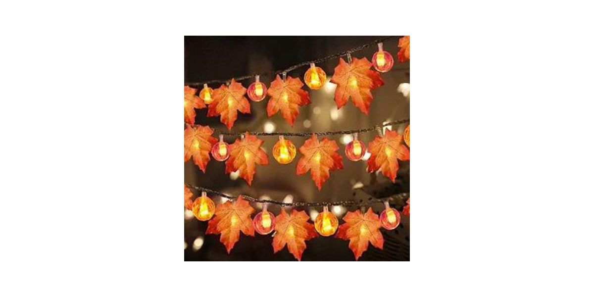 Fall Garland With Pumpkin Lights