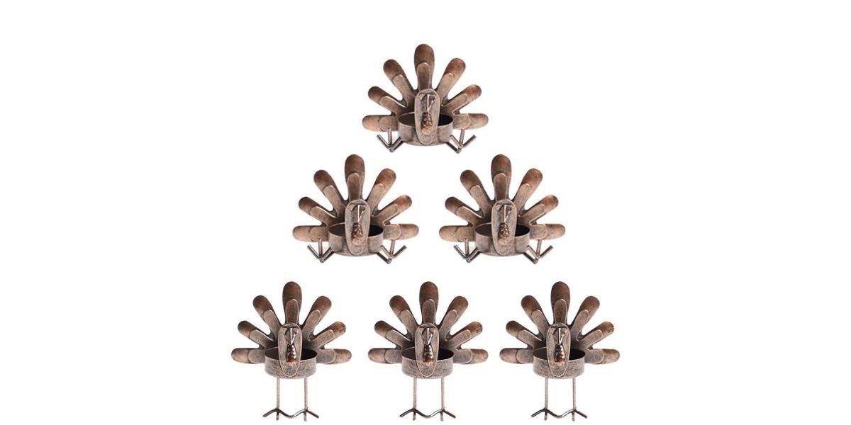 metal turkey-shaped tea light holders