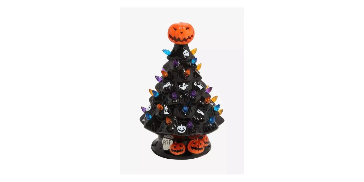 nightmare before christmas themed halloween ceramic tree