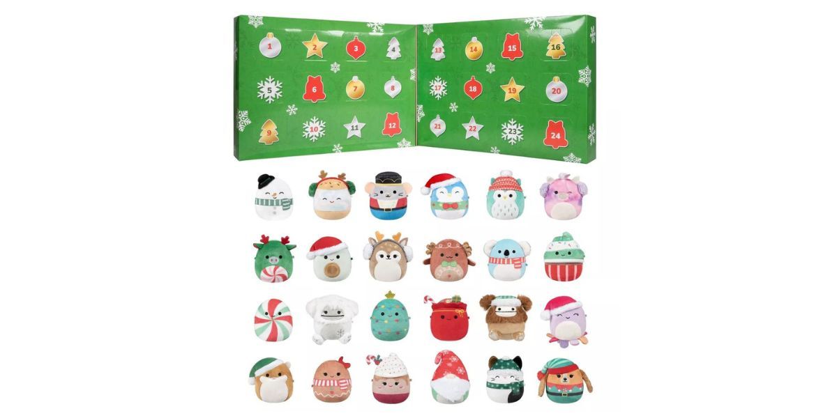 Squishmallows Holiday Calendar on white background