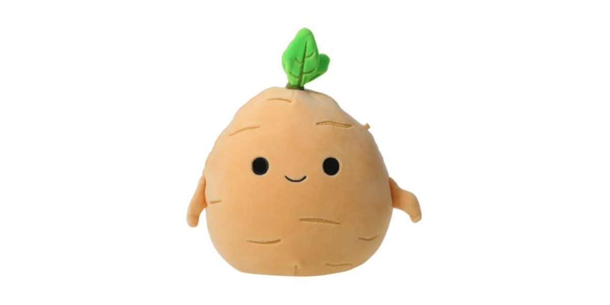 turnip plush toy on white background