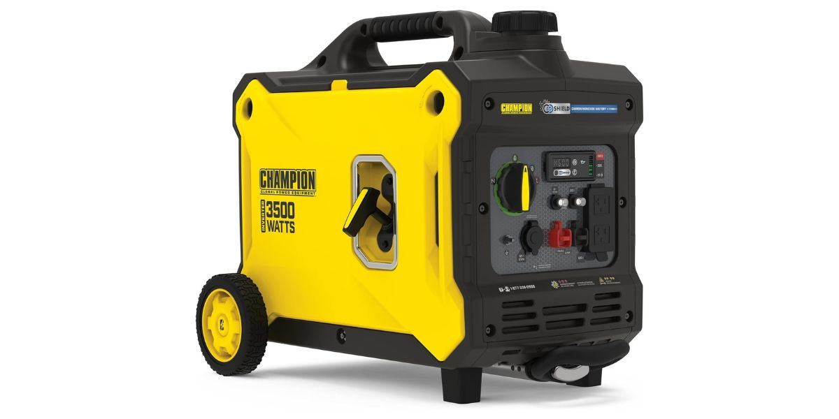 black and yellow generator on white background