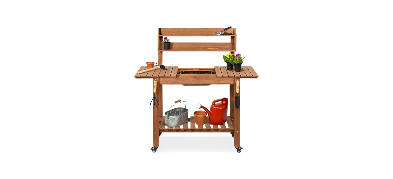 Best Choice Products Outdoor Mobile Garden Potting Bench