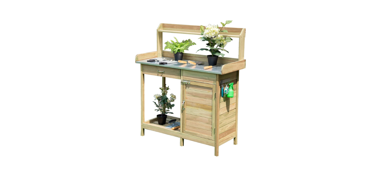 Giantex Natural Wood Potting Bench