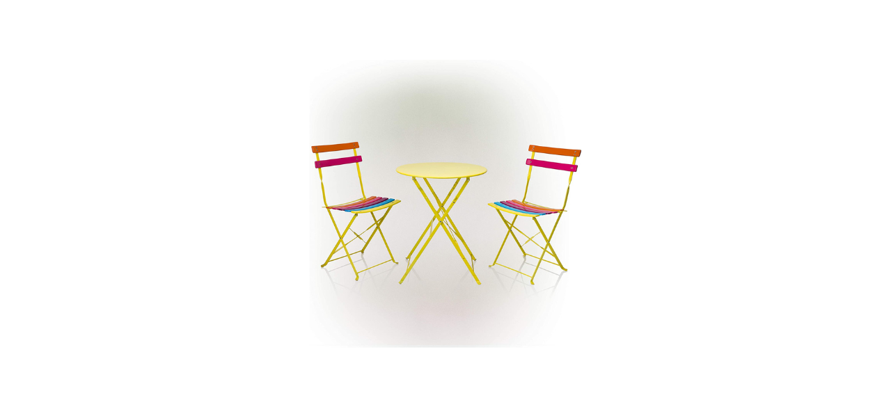 Round Two-Person Rainbow Bistro Set