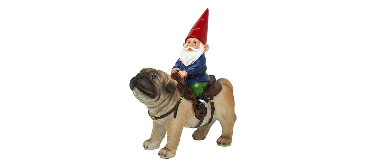 Fun Express Shop Gnome Riding A Pug Statue