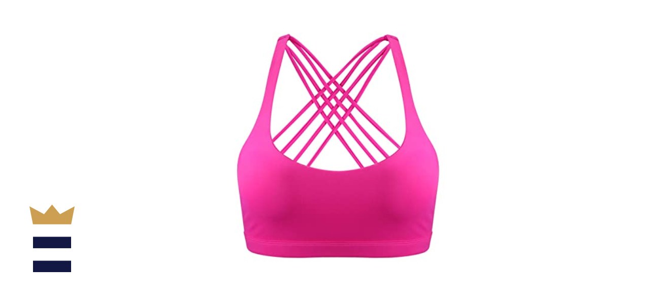 Patelai 2 Pack Womens Padded Sports Bra Cross