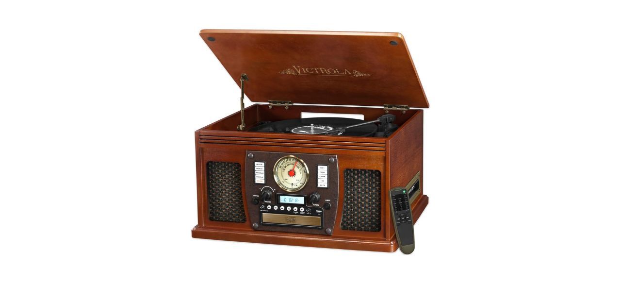 Victrola 8-in-1 Bluetooth Record Player & Multimedia Center