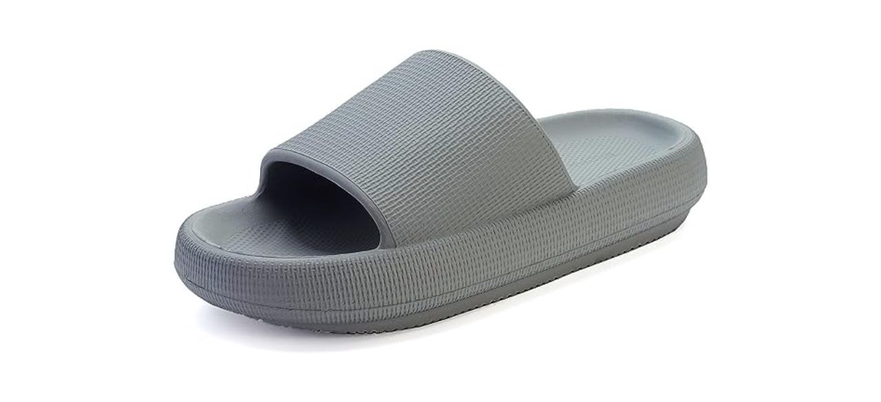 a gray pillow slipper sandal