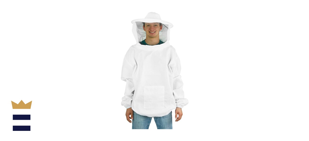 VIVO Professional Beekeeping Suit, Pullover Smock with Veil 