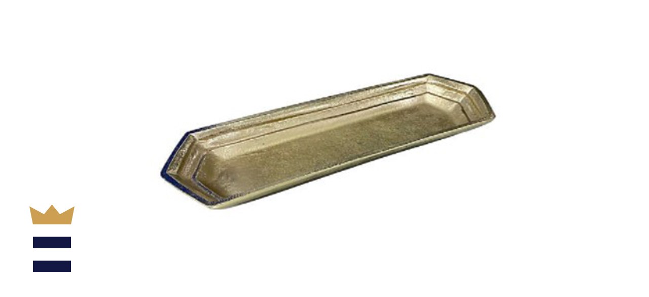 W Home Decorative Tray in Gold