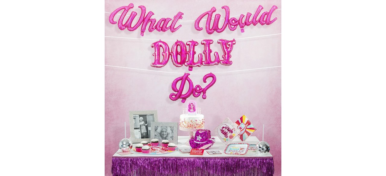 Dolly Parton Pink What Would Dolly Do Balloon Banner