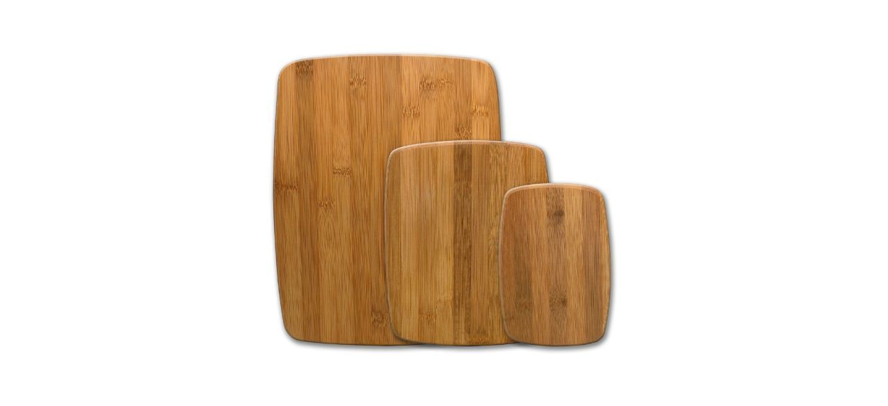 Farberware 3-Piece Kitchen Cutting Board Set Bamboo Wood