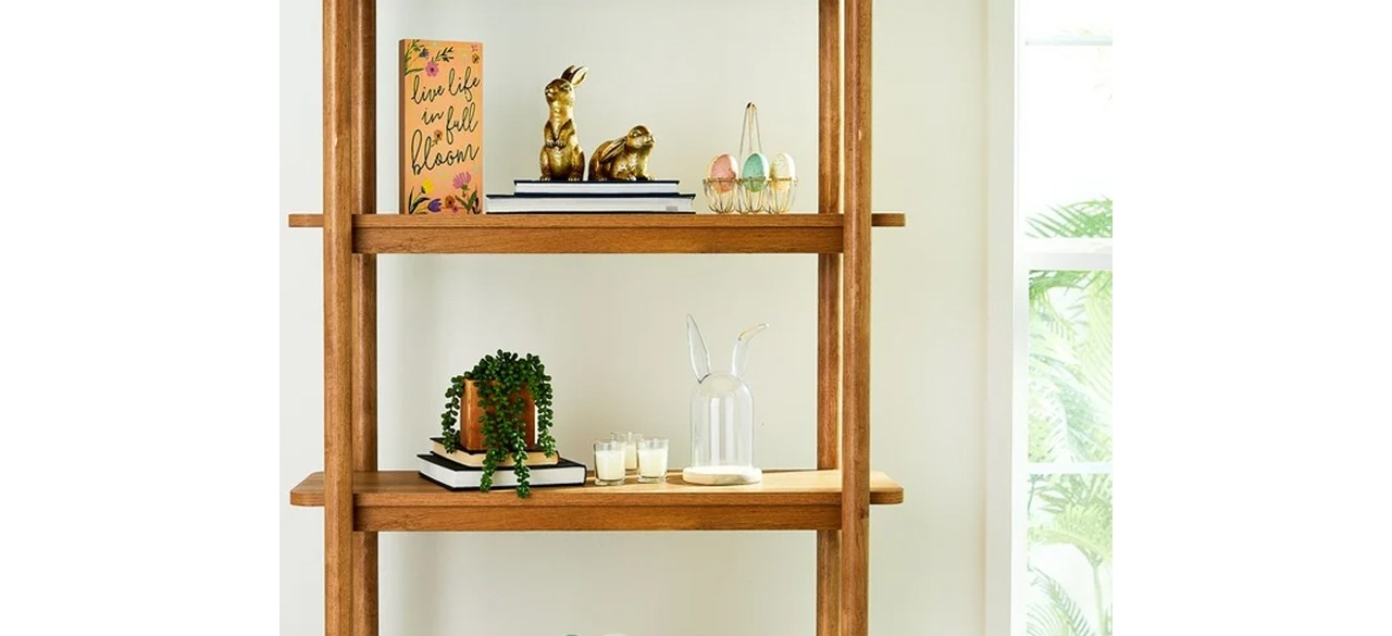 Way To Celebrate Easter Standing Metallic Gold Resin Bunny on shelf