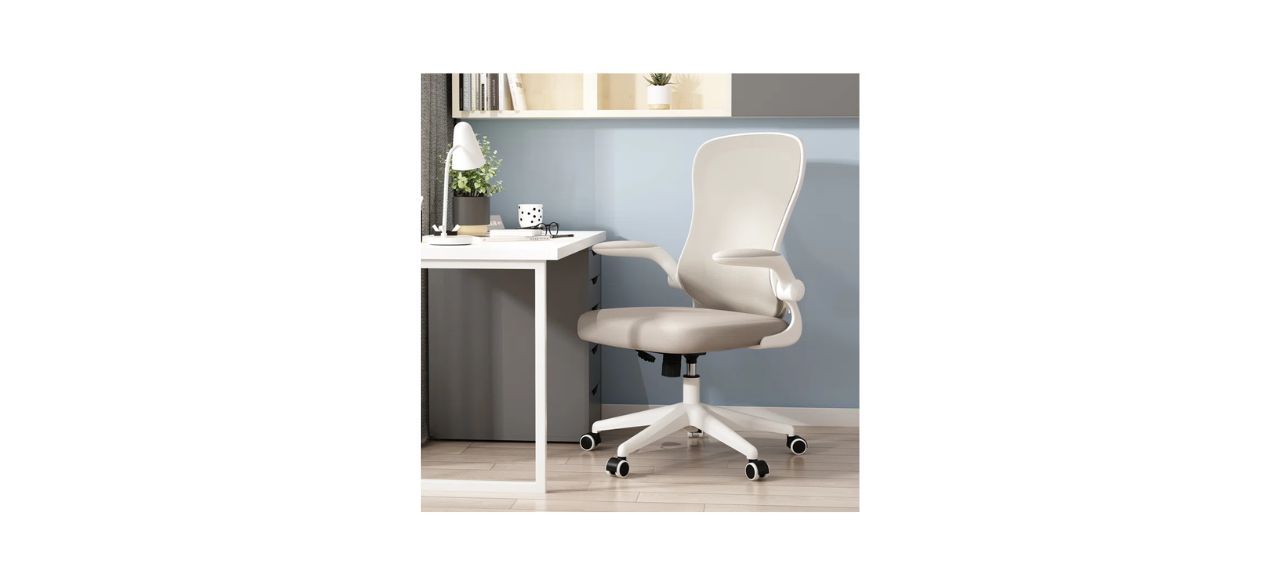 Faye Ergonomic Polyurethane Office Chair in a cream color