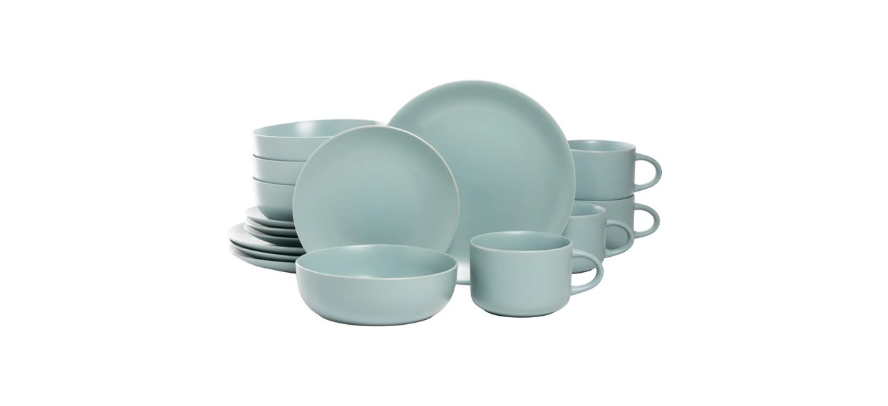 Ten Strawberry Street Wazee Matte Stoneware Dinnerware Set on white background