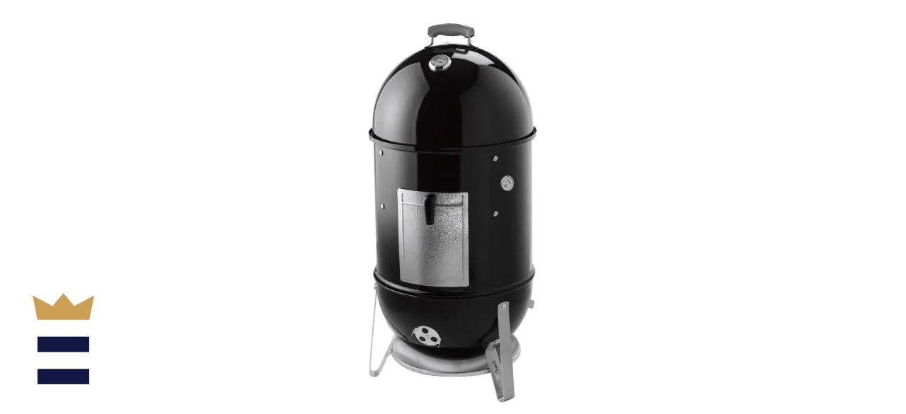 Webber 18 in. Smokey Mountain Cooker Smoker in Black with Cover and Built-In Thermometer