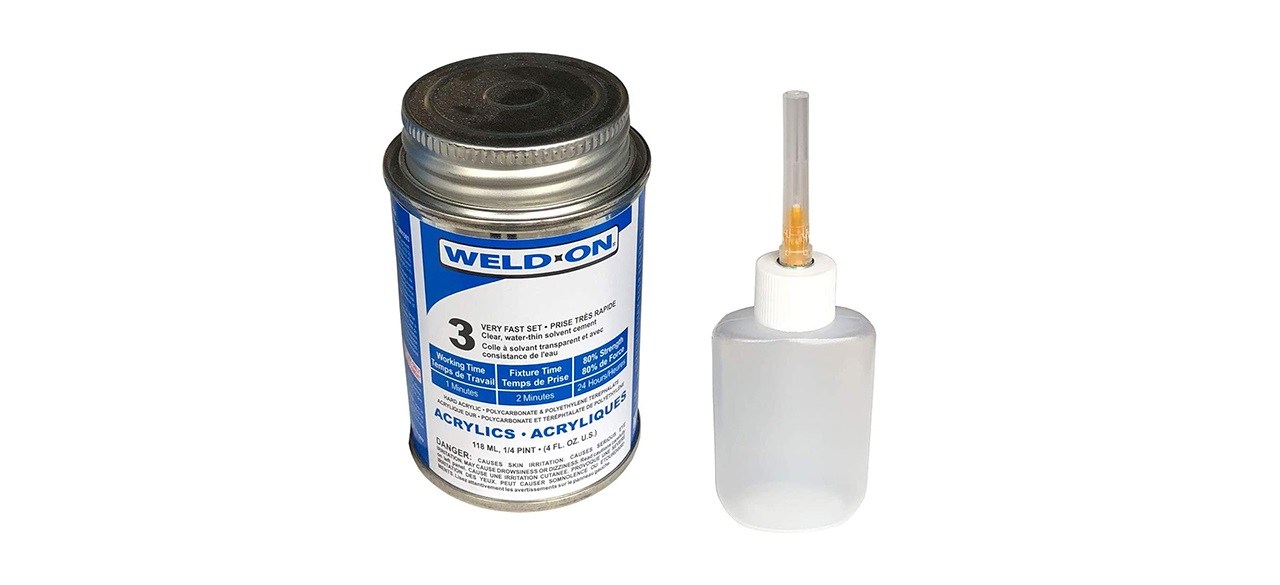 Weld-On 3 Acrylic Plastic Cement with Weld-On Applicator Bottle with Needle