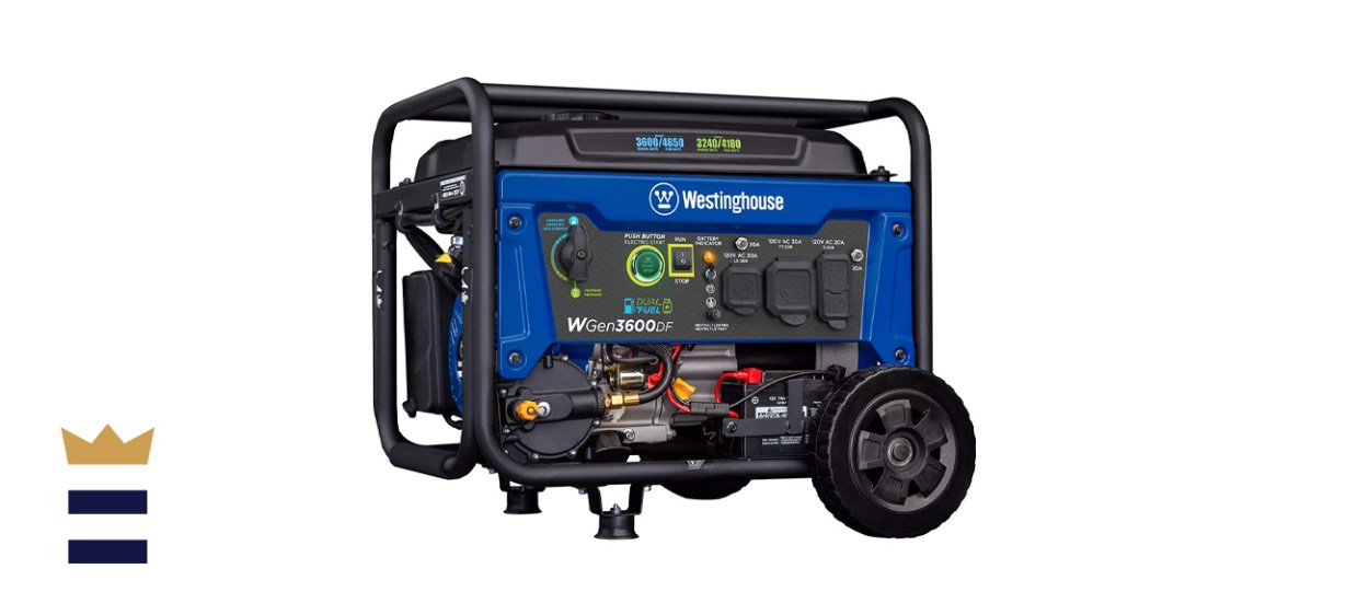 Westinghouse Outdoor Power Equipment QGen3600DF Dual-Fuel Electric-Start Portable 