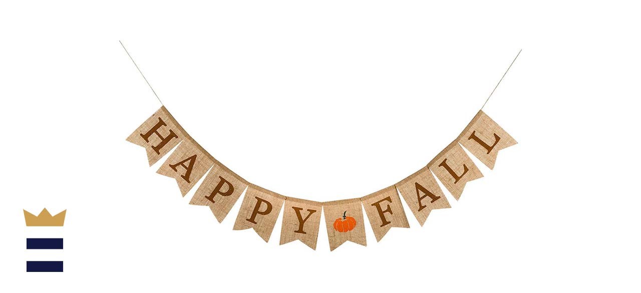 Whaline Happy Fall Pumpkin Burlap Banner