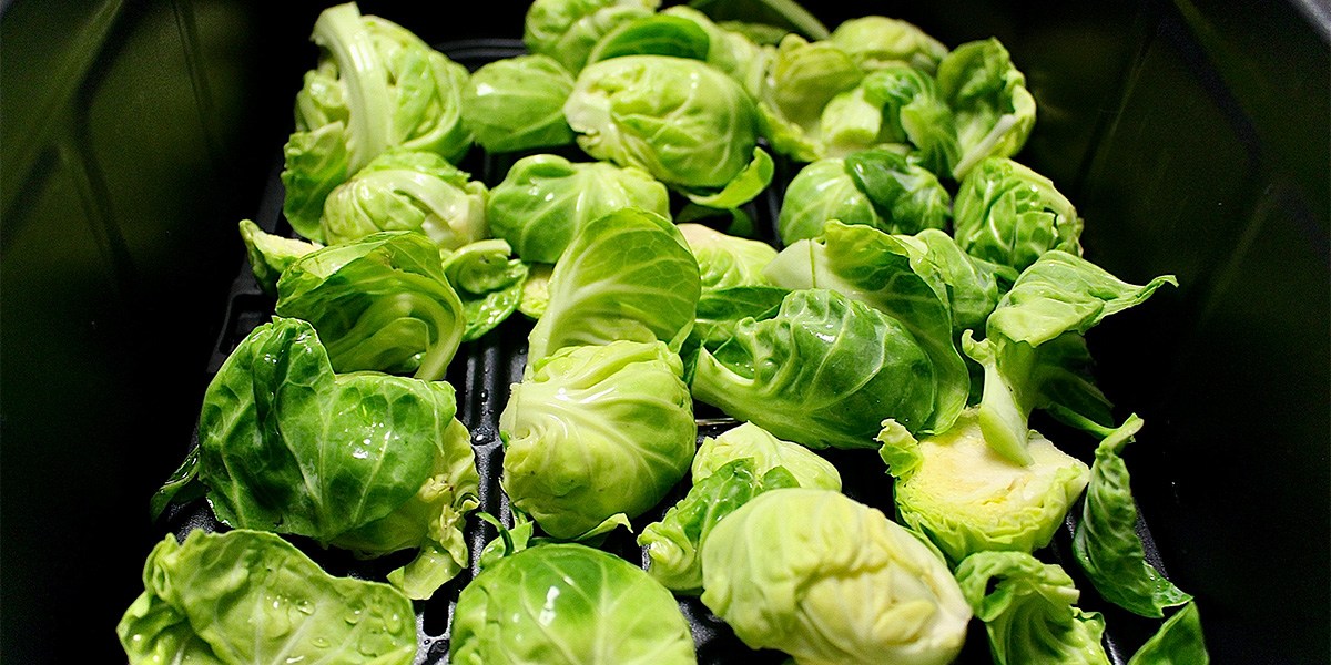 Brussel sprouts on black background