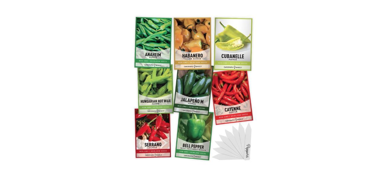 Gardeners Basics Pepper Seeds for Planting Eight Variety Pack