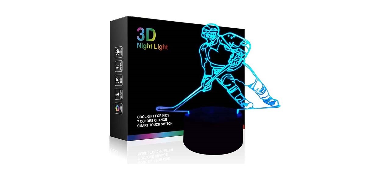 Hockey Night Light, Ticent Hockey Player 3D Lamp Lighting for Kids