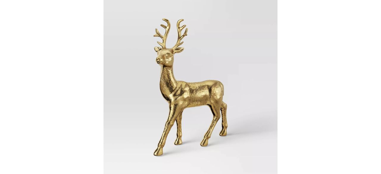 WonderShop Metallic Deer Christmas Animal Sculpture on white background