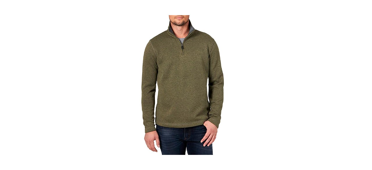 Wrangler Authentics Men's Quarter-Zip Sweater