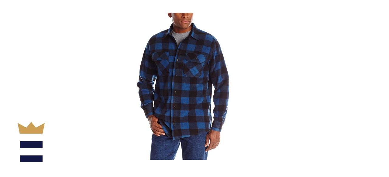 WRANGLER AUTHENTICS MEN'S LONG SLEEVE HEAVYWEIGHT FLEECE SHIRT
