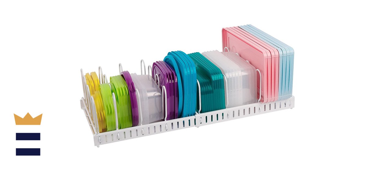 X-cosrack Expandable Food Container Lid Organizer 