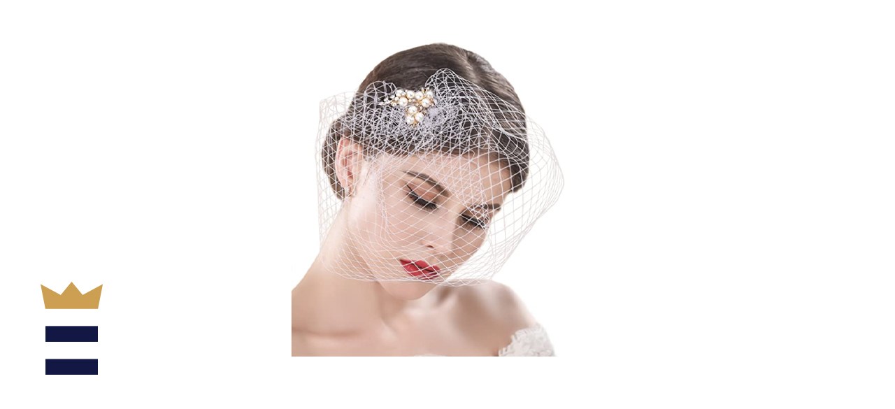 Yean Bridal Birdcage with Comb Fascinator