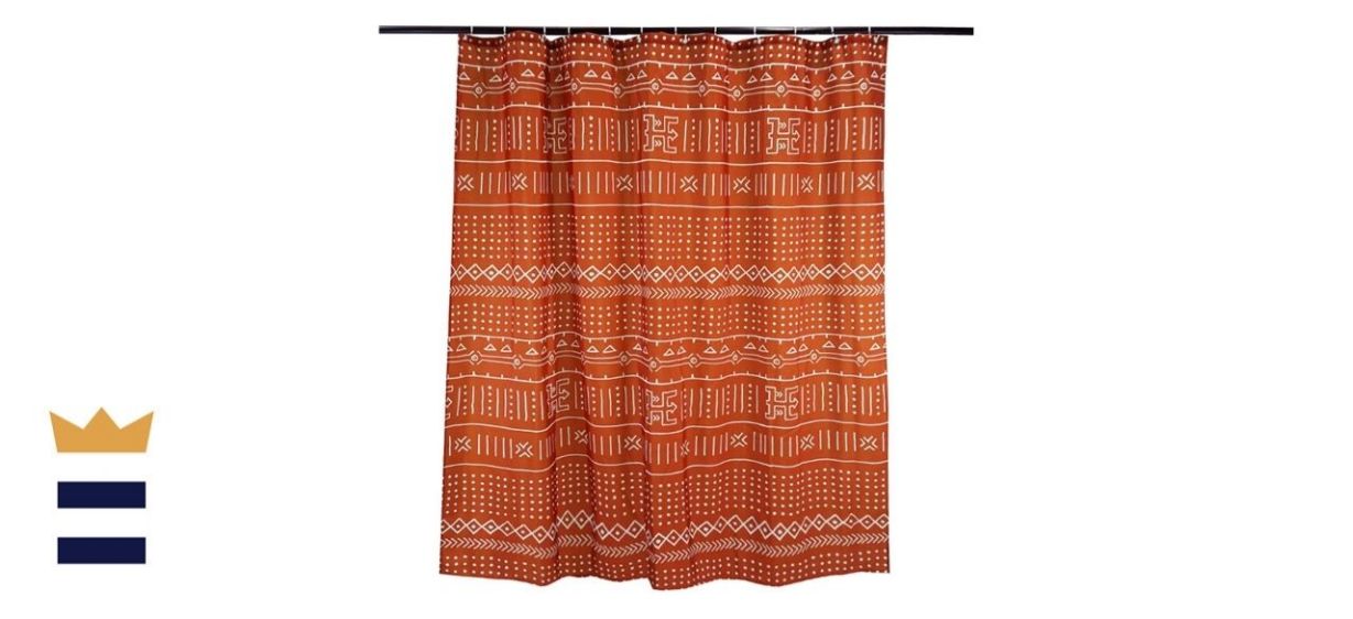 YoKii Mudcloth Fabric Shower Curtain Ethnic African Inspired Big Arrow Boho Bathroom Shower Curtain Set