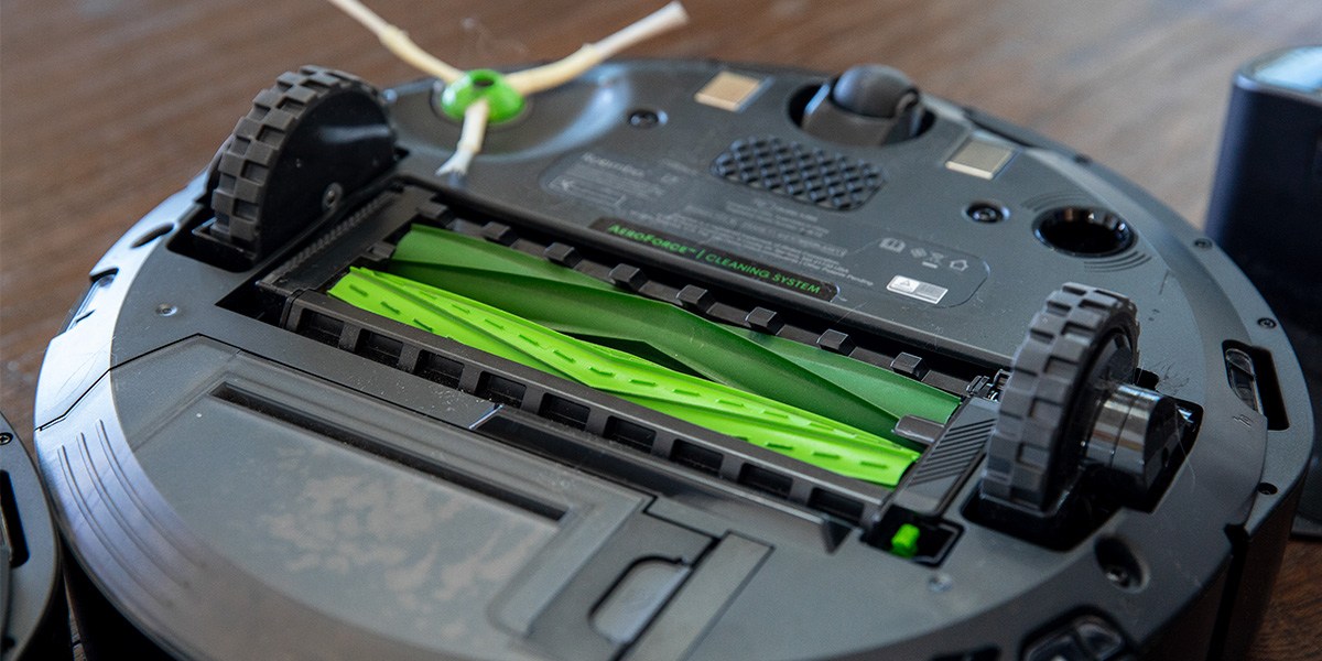 Underside of Roomba vacuum