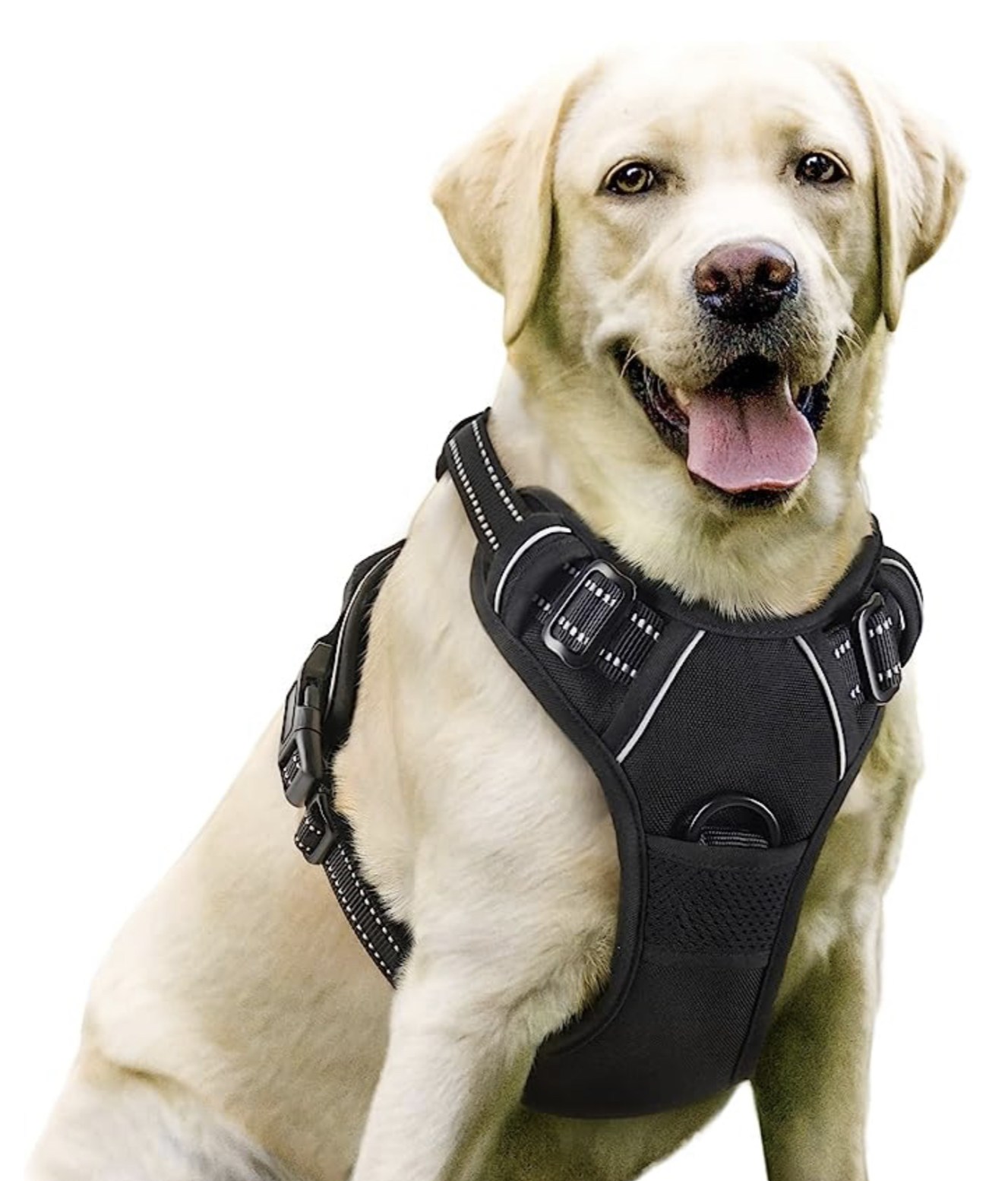 Solid Dog Vest Reflective Harness Pet Adjustable Nylon Collar Removable Patches  Dog Training In Outdoor Walking Mid-Large Dogs