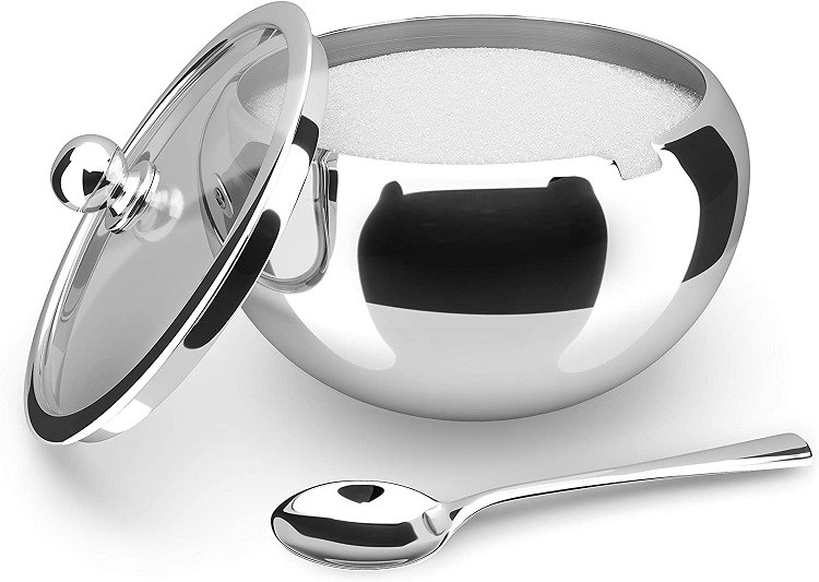 Kook Sugar Bowl With Clear Lid and Spoon