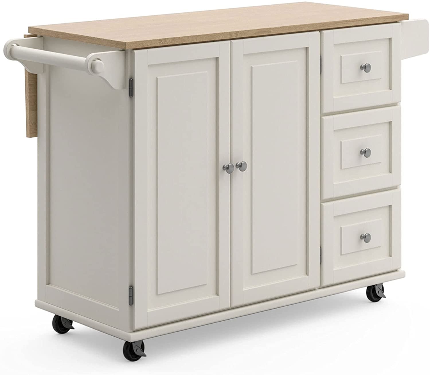 Homestyles Dolly Madison Off-White Mobile Kitchen Island Cart