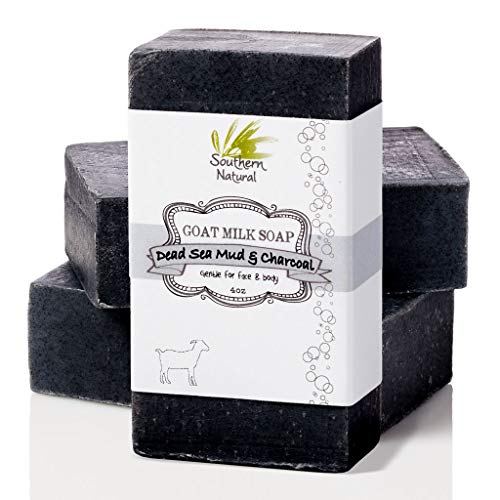 Southern Natural Activated Charcoal Soap Bars With Dead Sea Mud, 3-Bar Pack