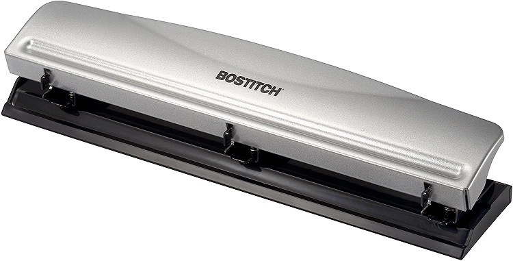 Bostitch HP12 3-Hole Punch, 12-Sheet Capacity